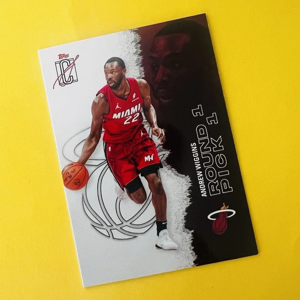 2025-26 Topps Signature Class Round 1 Pick‎ 11 #19 Andrew Wiggins Heat